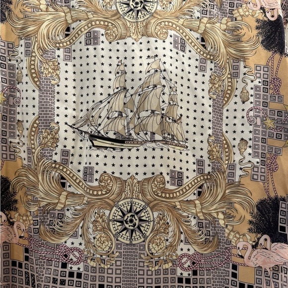 VERSACE 100% Silk Nautical Long Sleeve Button Down Shirt EUC - Picture 9 of 16